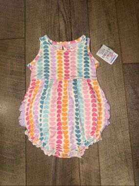 Ruffle Butts Rainbow Hearts Bubble Romper *New*